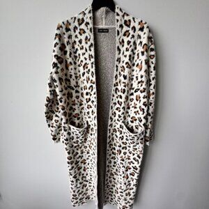 NWT Love Token Long Line Leopard Print Cardigan